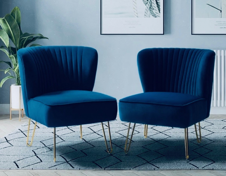 Navy Blue Velvet Chairs