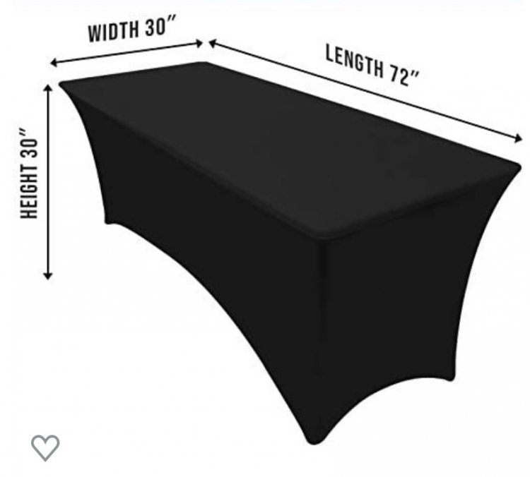 6' Rectangular Table Cloth (black)